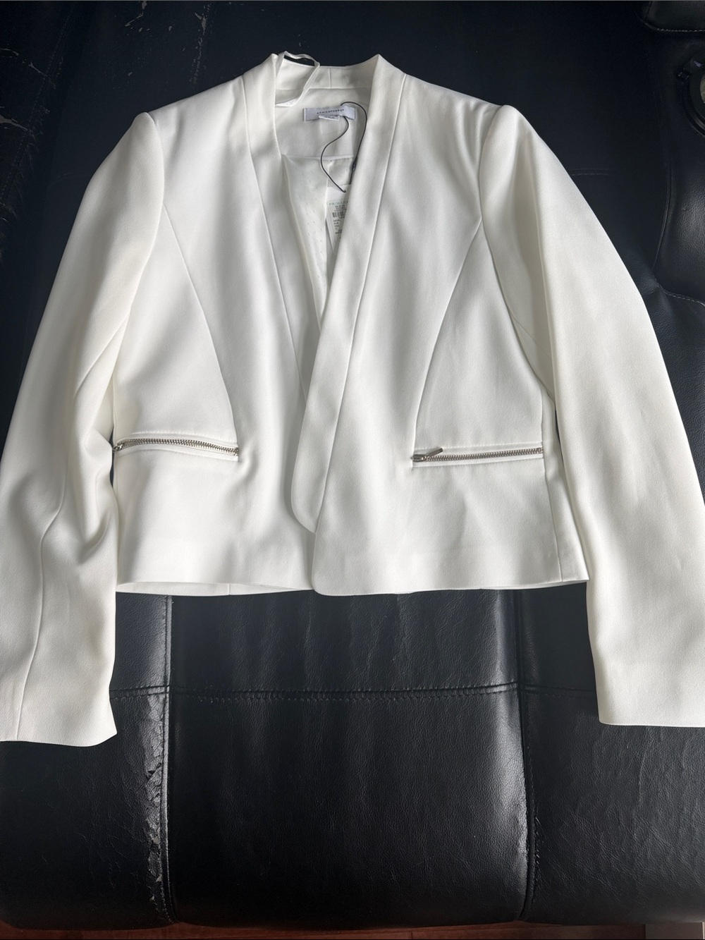 NWT Atmosphere Womens White Open-Front Blazer Jacket size:6